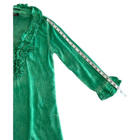 RA-RE Womens Dress‎ Swim Cover Up Ruffle Neck Silk Blend Green 44 IT 6-8 Logo - Picture 5 of 11